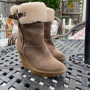 COACH suede shearling boots